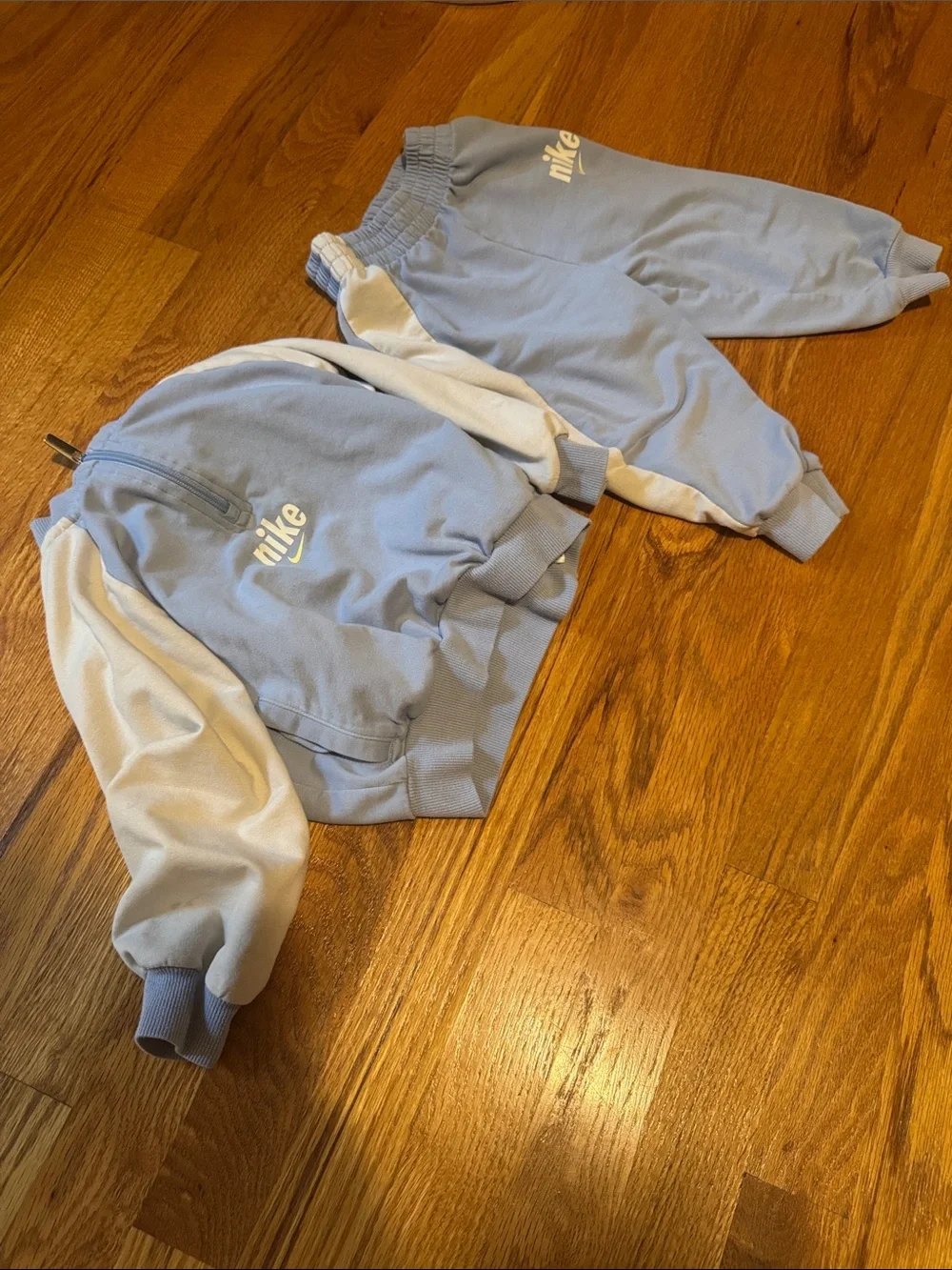 Nike Light Blue and White Kids Track Jacket & Joggers Set